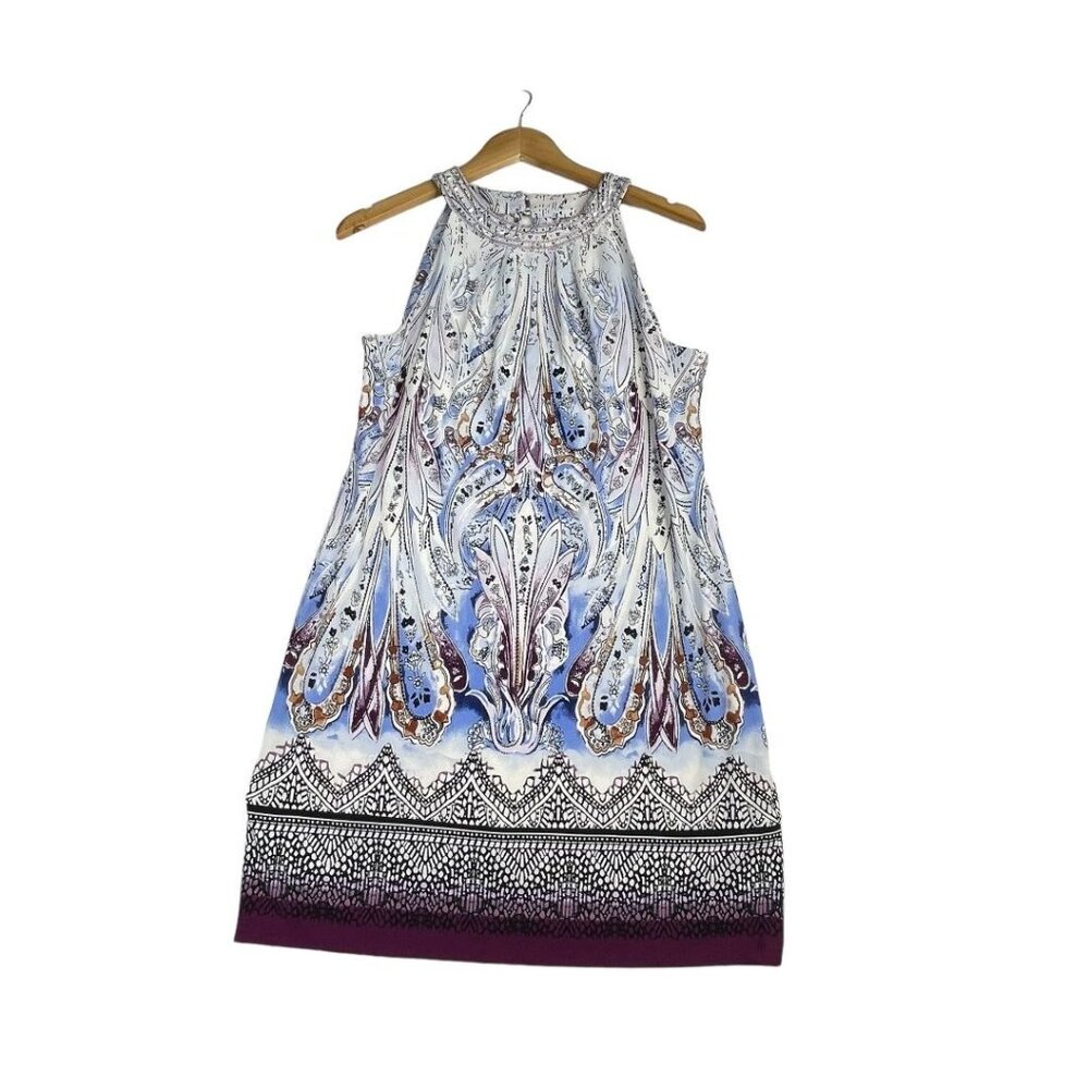 White House Black Market Paisley Cut out chemise dress size Medium Petite
